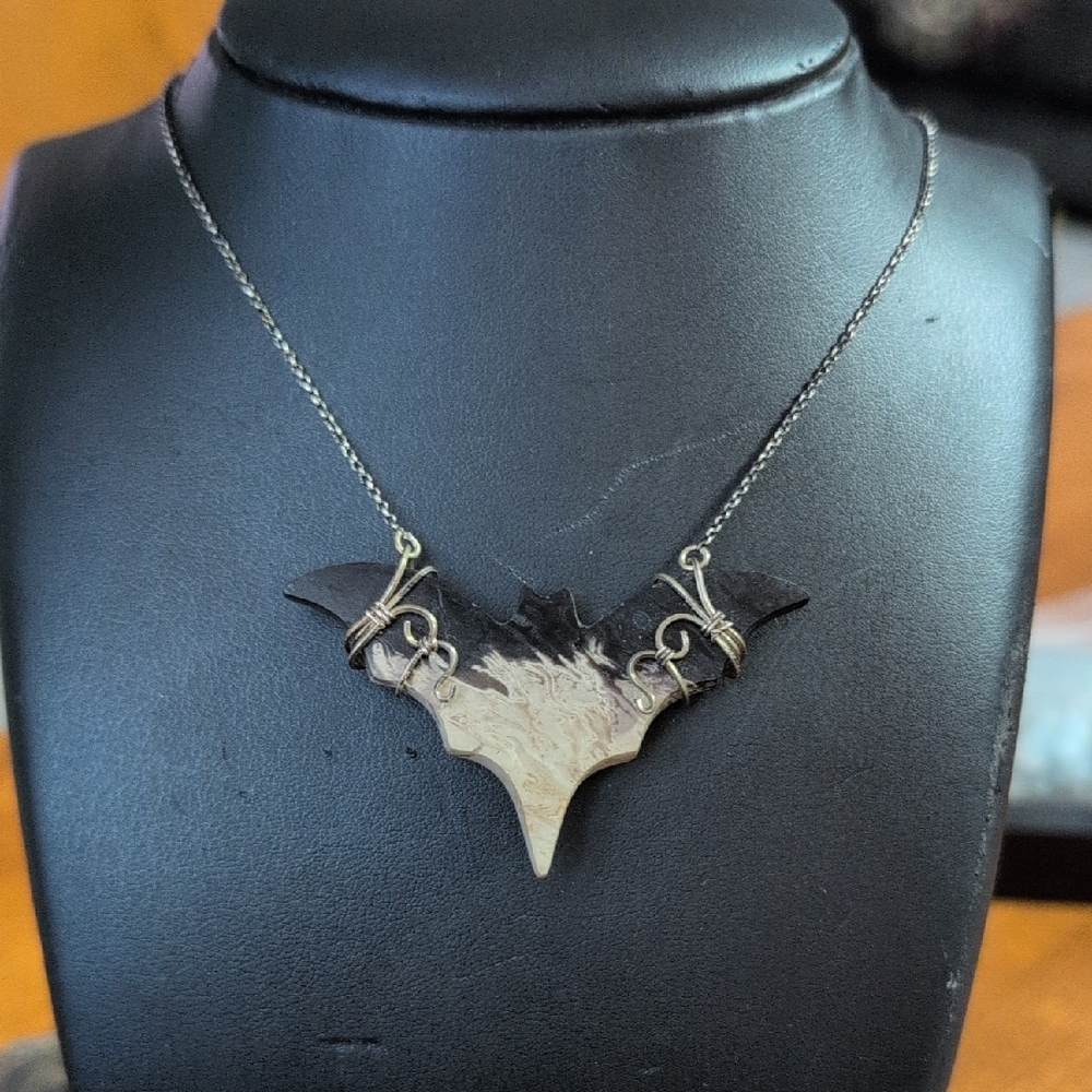 Wire Wrapped Bat Gemstone Necklace